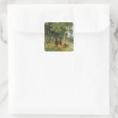 Rinder auf Devonshire Lane Quadratischer Aufkleber (Tasche)