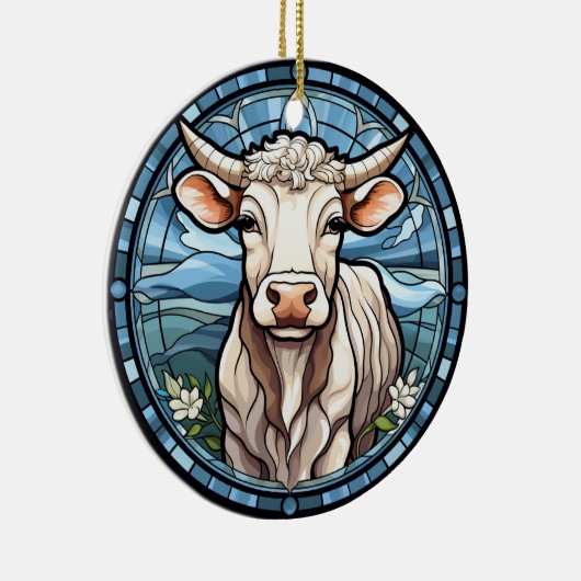 Rinder aus gesüßtem Glas Keramik Ornament (Rechts)