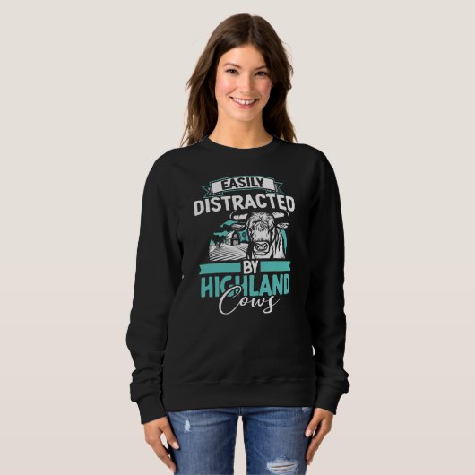 Rinder Bauer Highland Cow Sweatshirt (Vorne ganz)