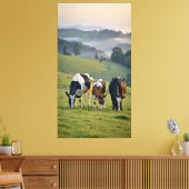 Rinder grasen auf der Weide Leinwanddruck (Insitu (Wohnzimmer))