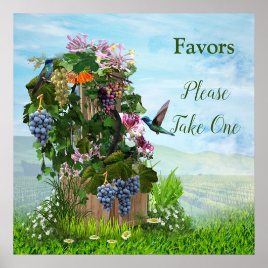 Rinder, Honeysuckles und Hummingbirds Poster (Vorne)