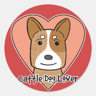 Rinder Hund Lover Runder Aufkleber