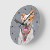 Rinder-Hund Runde Wanduhr (Winkel)