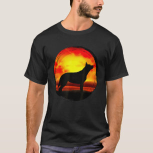 Rinder Hunde Spaß T-Shirt Blau und Rot Heeler