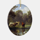 Rinder im Teich Keramikornament (Rechts)