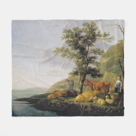 Rinder in der Nähe des Flusses Aelbert Cuyp Fleecedecke (Vorderseite (Horizontal))