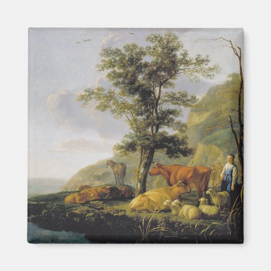 Rinder in der Nähe des Flusses Aelbert Cuyp Magnet (Vorne)