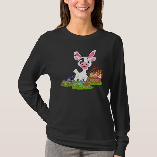 Rinder Ostereier Jagd Bunny Cattle Oster Sund T-Shirt (Vorderseite)