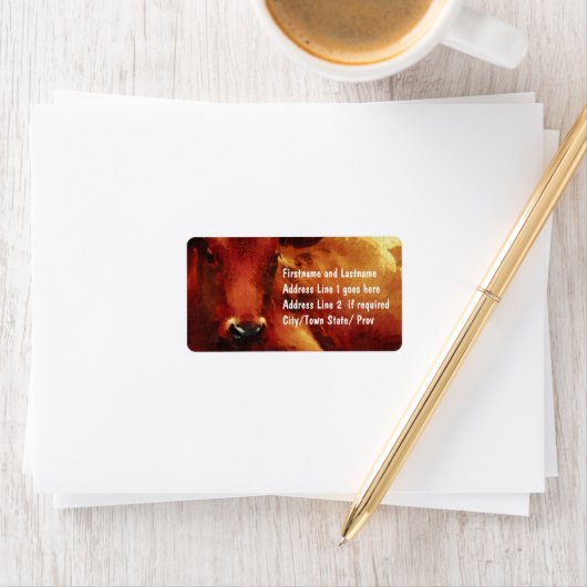 Rinder-Rancher, Metzger oder Rindenfutter Adressaufkleber (Insitu)