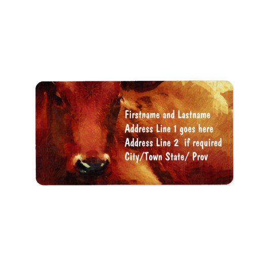 Rinder-Rancher, Metzger oder Rindenfutter Adressaufkleber (Vorne)