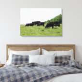 Rinder Schwarzer Winkel Wrapped Canvas Leinwanddruck (Insitu (Schlafzimmer))