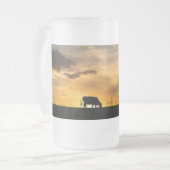 Rinder Sunset Silhouette Mattierte Tasse (Vorderseite Links)