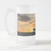 Rinder Sunset Silhouette Mattierte Tasse (Links)