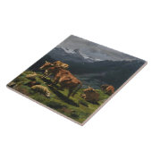 Rinder und Schafe in einer alpinen Landschaft Fliese (Seite)