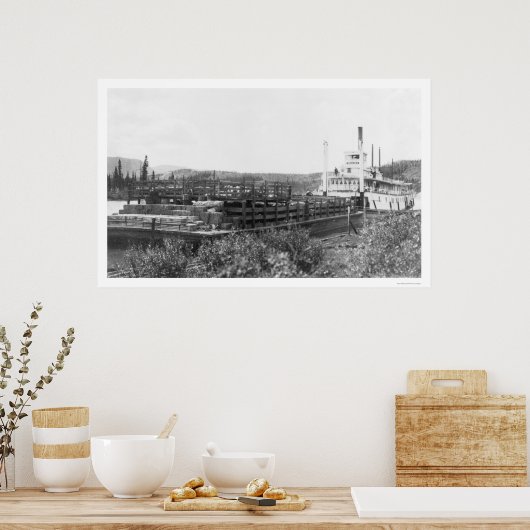 Rinderbarge Yukon River 1914 Poster (Küche)