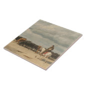 Rinderbestand am Meer (von Eugène Burnand) Fliese (Seite)