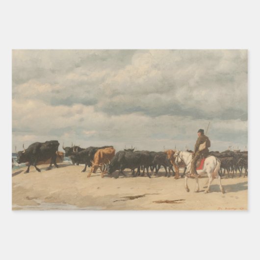 Rinderbestand am Meer (von Eugène Burnand) Geschenkpapier Set (Vorderseite 2)