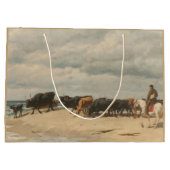 Rinderbestand am Meer (von Eugène Burnand) Große Geschenktüte (Rückseite)