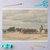 Rinderbestand am Meer (von Eugène Burnand) Seidenpapier (Basteln)