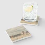 Rinderbestand am Meer (von Eugène Burnand) Steinuntersetzer (Seitenansicht)