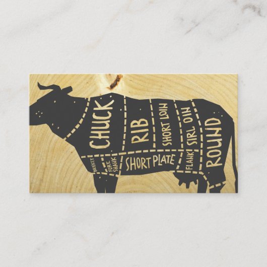 Rinderdiagramm | Butchers Knife Visitenkarte (Vorderseite)