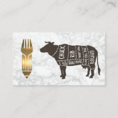 Rinderdiagramm | Gold-Metallische Utensils Visitenkarte (Vorderseite)