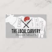 Rinderdiagramm | Metzger | Steak House Visitenkarte (Vorderseite)