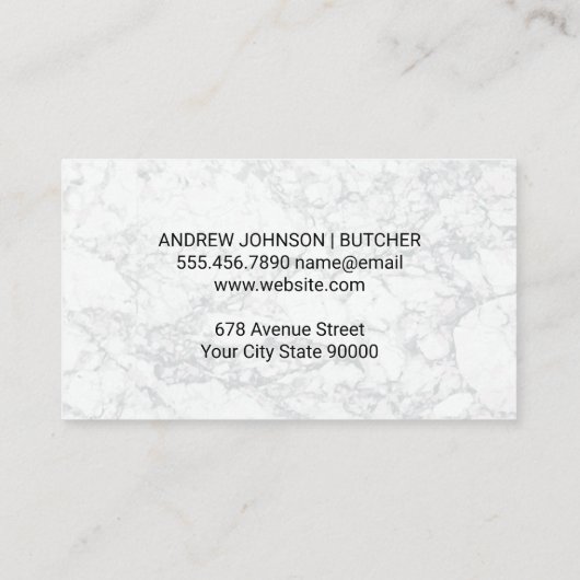 Rinderdiagramm Visitenkarte (Rückseite)