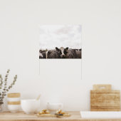 Rinderherde und bewölkter Himmel Poster (Küche)