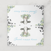 Rinderhütte Geburtstags-Platzkarte Platzkarte (Außenseite Aufgefaltet)