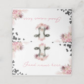 Rinderhütte Geburtstags-Platzkarte Platzkarte (Außenseite Aufgefaltet)