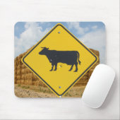 Rinderschild, Baled Hay, Blauer Himmel, Wolken Mousepad (Mit Mouse)
