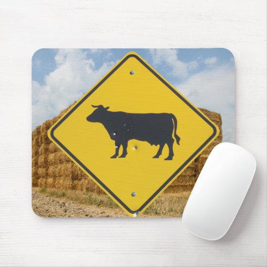 Rinderschild, Baled Hay, Blauer Himmel, Wolken Mousepad (Mit Mouse)