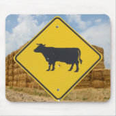 Rinderschild, Baled Hay, Blauer Himmel, Wolken Mousepad (Vorne)