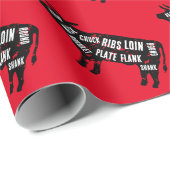 Rinderschlachtfleisch von Bullen Weihnachten Geschenkpapier (Rolleneckpunkt)