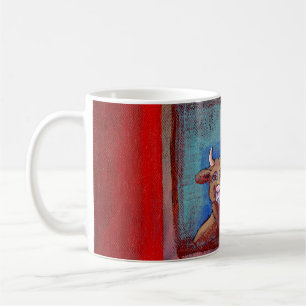 Rinderwahn - emotionale KUNST Kuh des empörten Kaffeetasse