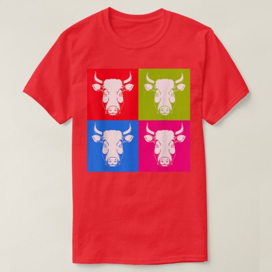 Rinderzuchtbetrieb Bauer  Pop Art Kuh T-Shirt (Design vorne)