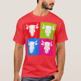 Rinderzuchtbetrieb Bauer  Pop Art Kuh T-Shirt