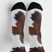 Rindflederbraun weiß socken (Oben)