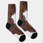 Rindflederbraun weiß socken (Rechts)