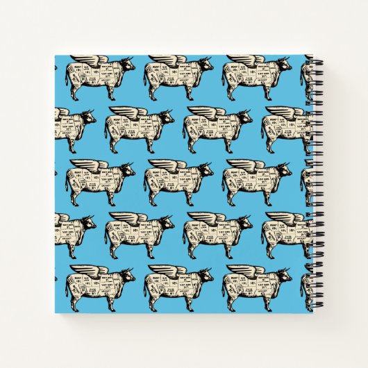 Rindfleisch aus Kuh schneidet persönliches Kochbuc Notizblock (Rückseite)