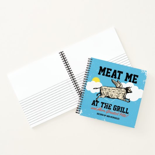 Rindfleisch aus Kuh schneidet persönliches Kochbuc Notizblock (Innenseite)