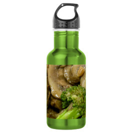 Rindfleisch, Brokkoli und Pilzstickerei Edelstahlflasche