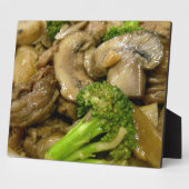 Rindfleisch, Brokkoli und Pilzstickerei Fotoplatte (Seite)
