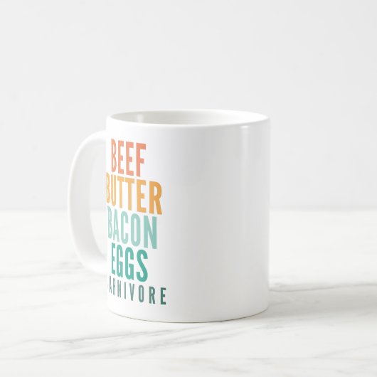 Rindfleisch Butter Bacon Eggs Carnivore Kaffeetasse (Vorderseite Links)