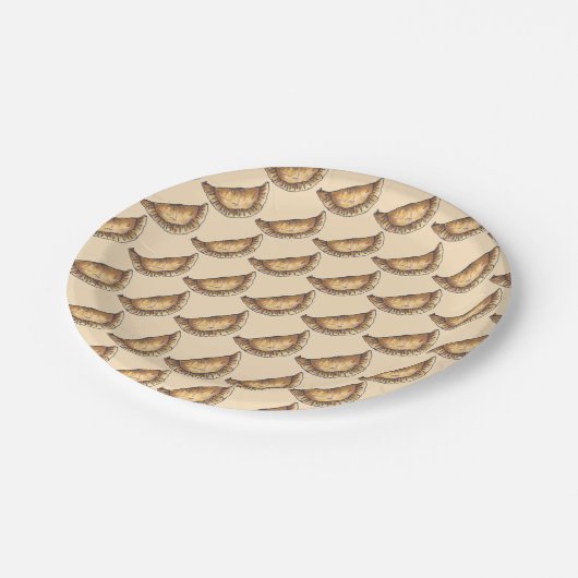 Rindfleisch Empanadas Spanisch Lateinamerikanische Pappteller (Schrägansicht)