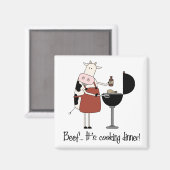 Rindfleisch Es kocht das Abendessen! Funny Magnet (Vorderseite/Rückseite)