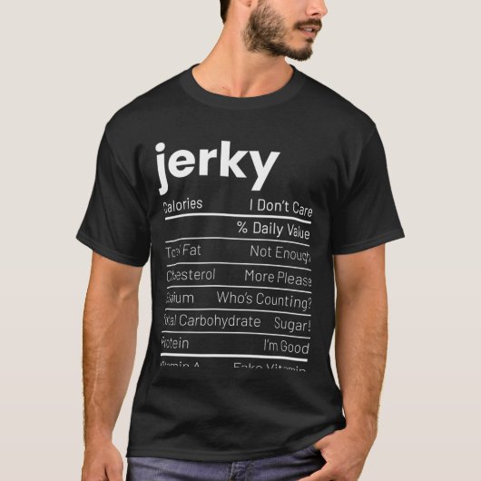 Rindfleisch Jerky Ernährung Fakten Fleisch Lover E T-Shirt (Vorderseite)