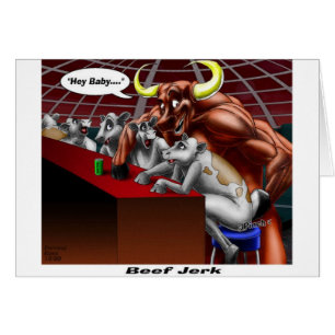 Rindfleisch Jerky Origins Funny Cow & Bull Cartoon