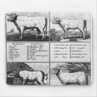 Rindfleisch, Kalbfleisch, Schweinefleisch und